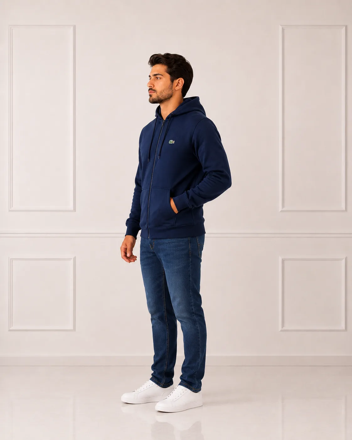 Blusa Moletom com Ziper e Touca Moda masculina Variadas da Loja Precinho10 lado/costas