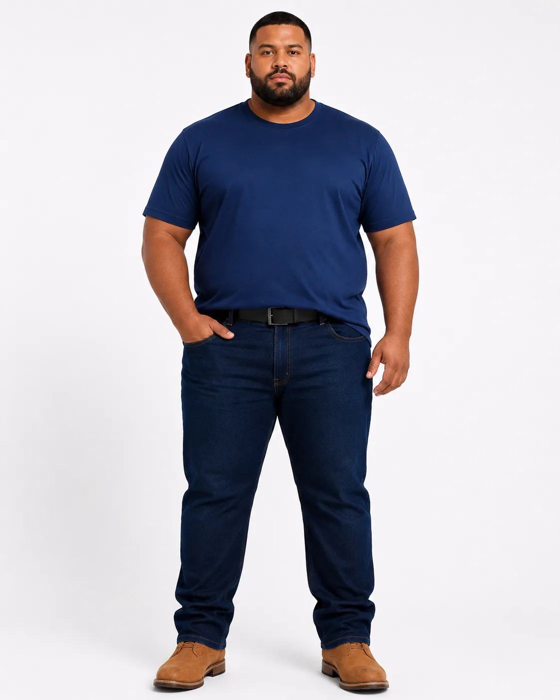 Calça de Trabalho Jeans Plus Size Moda plus Azul da Loja Precinho10