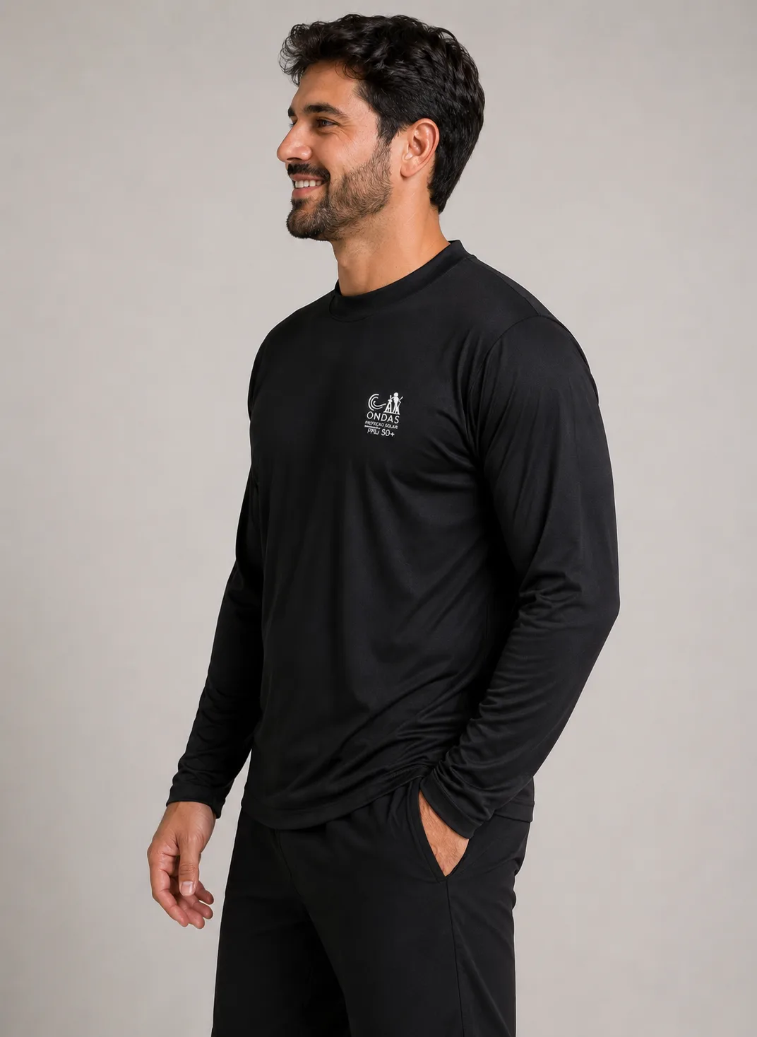 Camiseta Manga Longa UV 50+ Moda masculina Variadas da Loja Precinho10 lado/costas