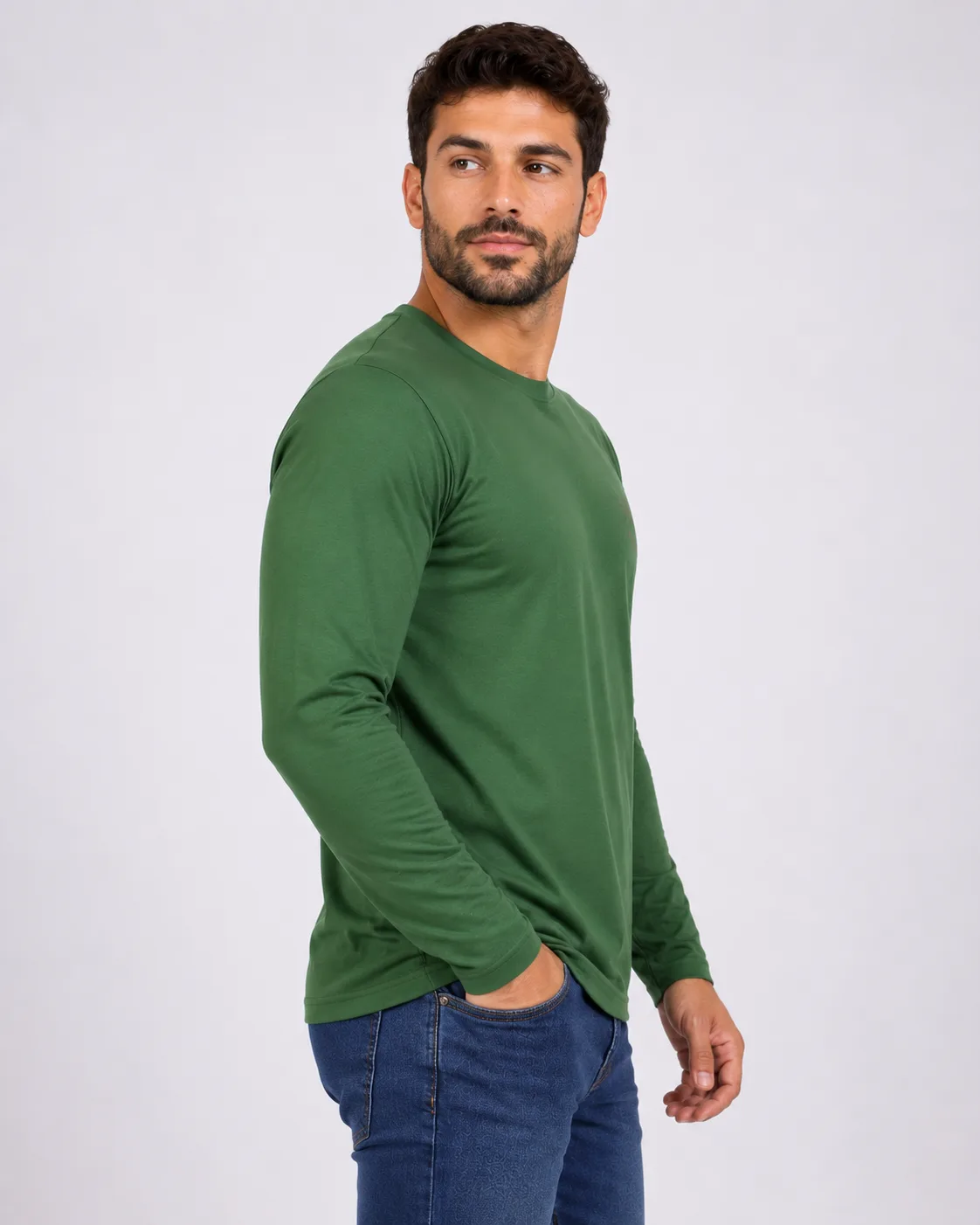 Camiseta Masculina de Trabalho Manga Longa Moda masculina Variadas da Loja Precinho10 lado/costas