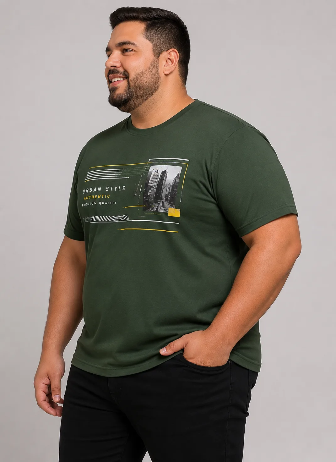 Camiseta Masculina Estampada Plus Size Moda plus Variadas da Loja Precinho10 lado/costas