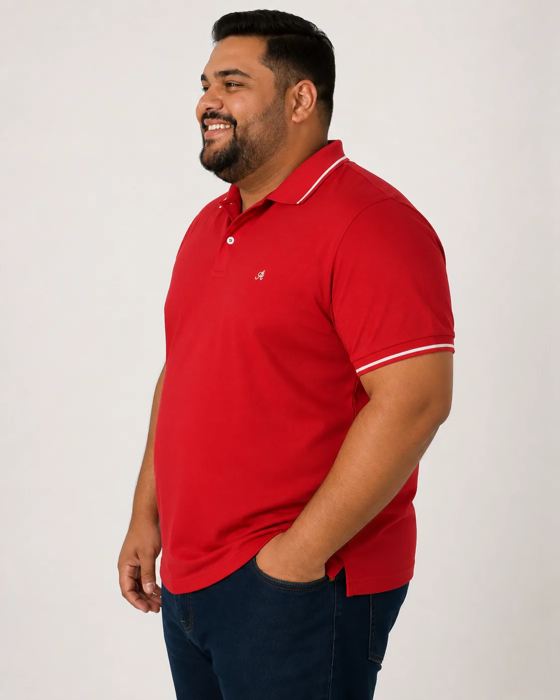Camiseta Masculina Gola Polo Plus Size Moda plus Variadas da Loja Precinho10 lado/costas