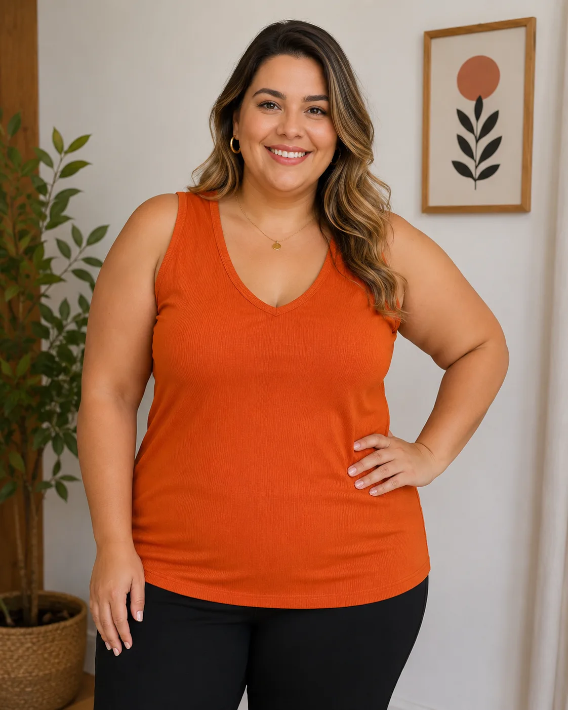 Regata Feminina Canelada Plus Size Moda plus Variadas da Loja Precinho10