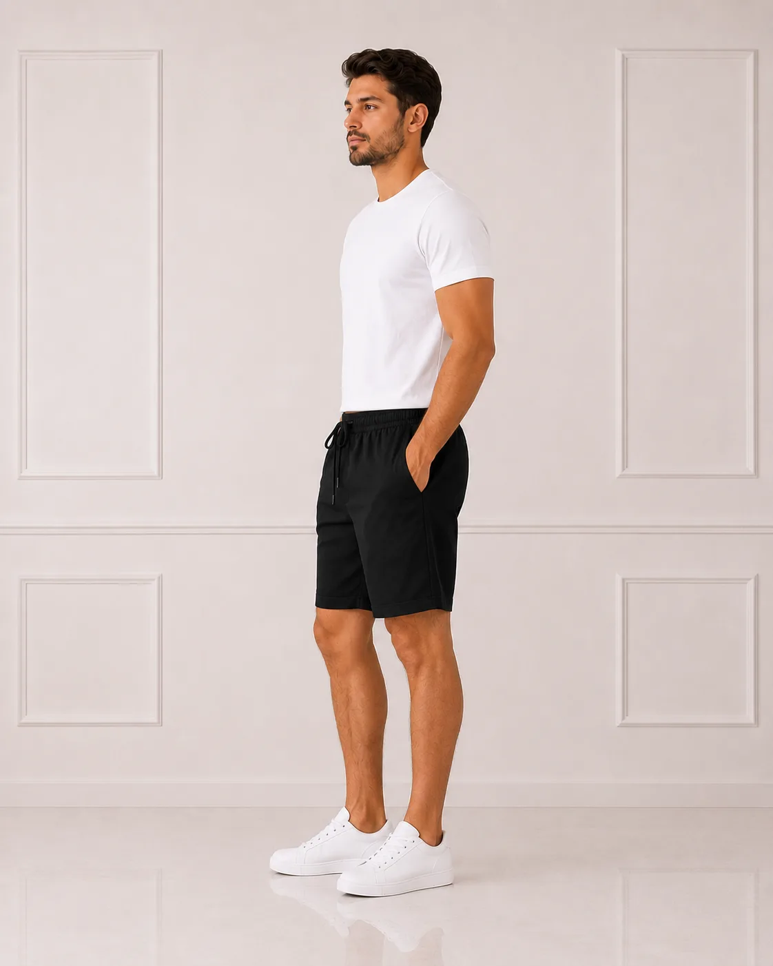 Short Masculino Malha Moda masculina Variadas da Loja Precinho10 lado/costas