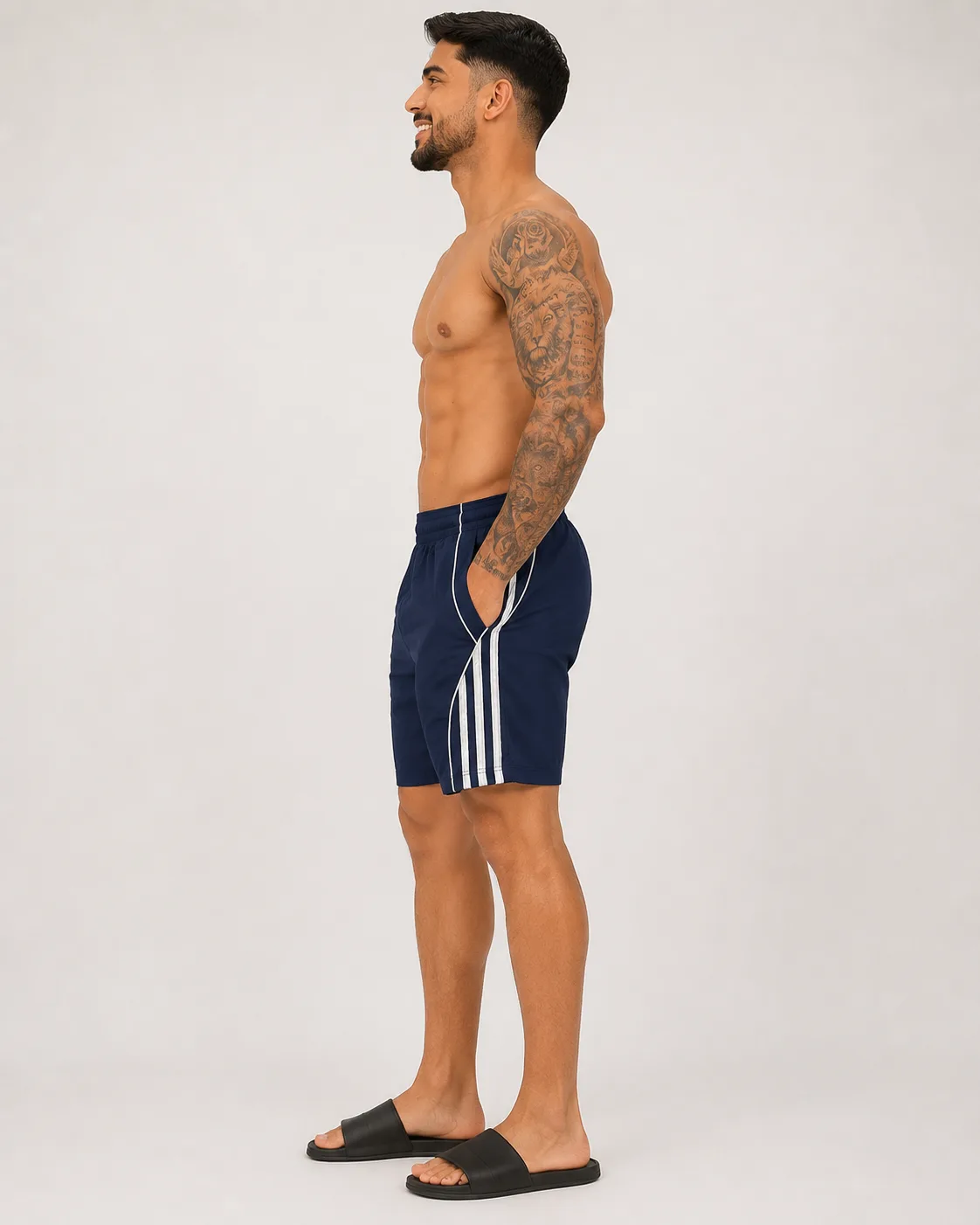 Short Masculino Tactel Bolso com Zíper Moda masculina Variadas da Loja Precinho10 lado/costas