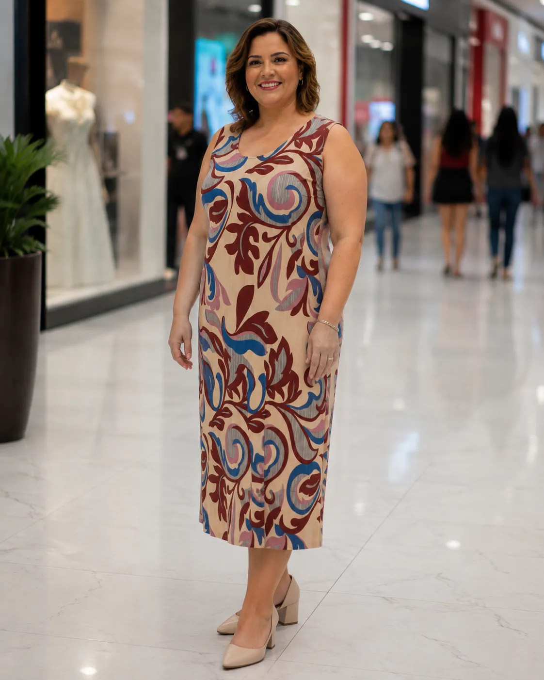 Vestido Feminino Midi em Liganete Moda feminina Variadas da Loja Precinho10