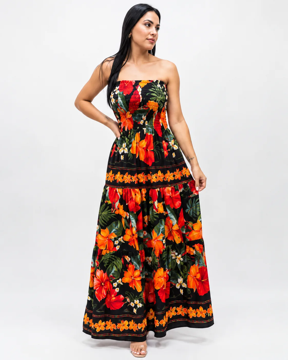 Vestido Longo Feminino Floral Tomara que Caia Moda feminina Variadas da Loja Precinho10